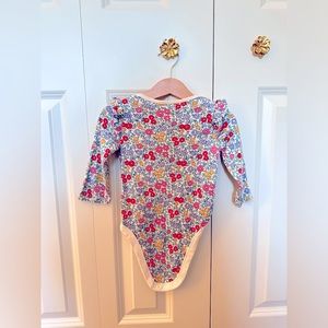 Baby Gap 12-18 Months Floral Onesie Colorful with Ruffled Shoulders